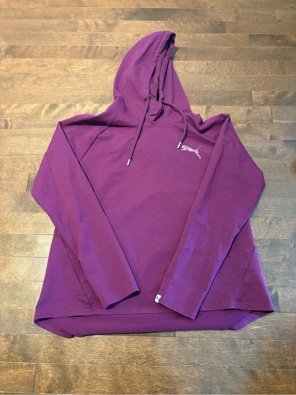 Puma Deep Plum Pullover Hoodie with Logo